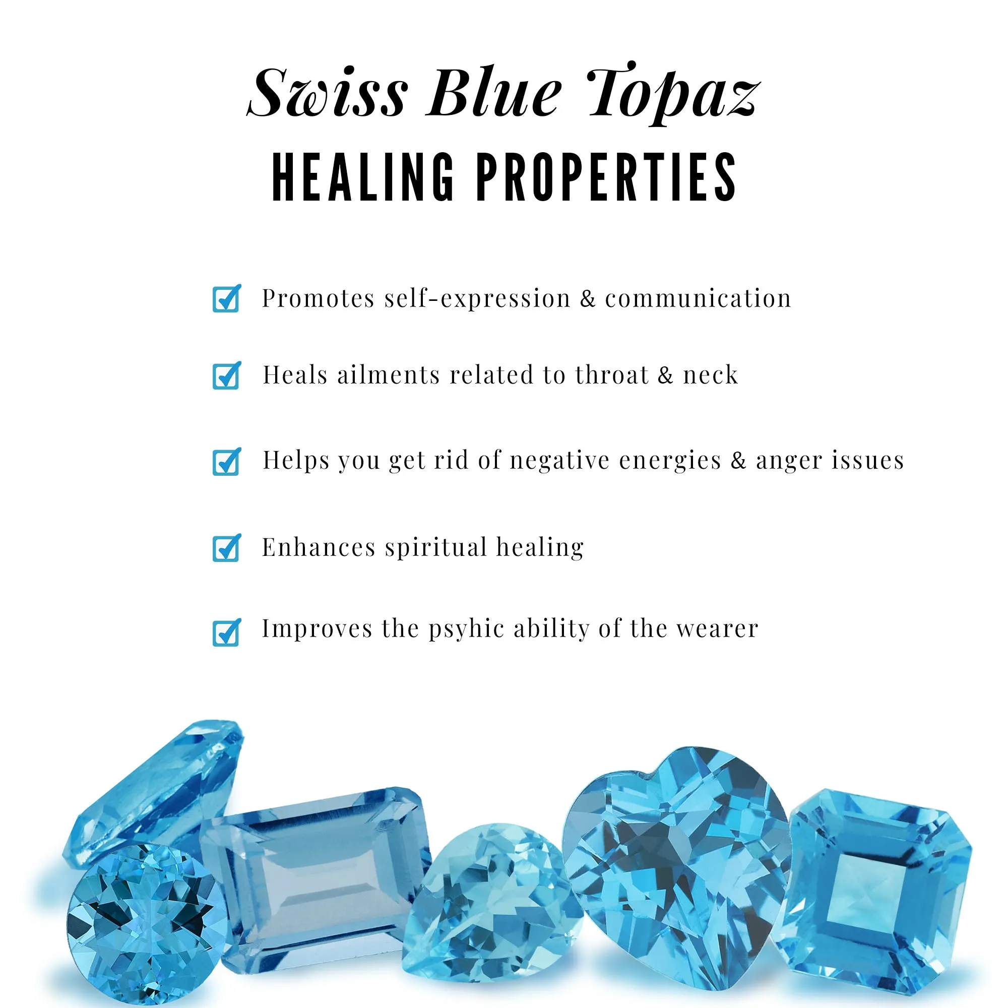 1 CT Swiss Blue Topaz Solitaire Hexagon Pendant Necklace