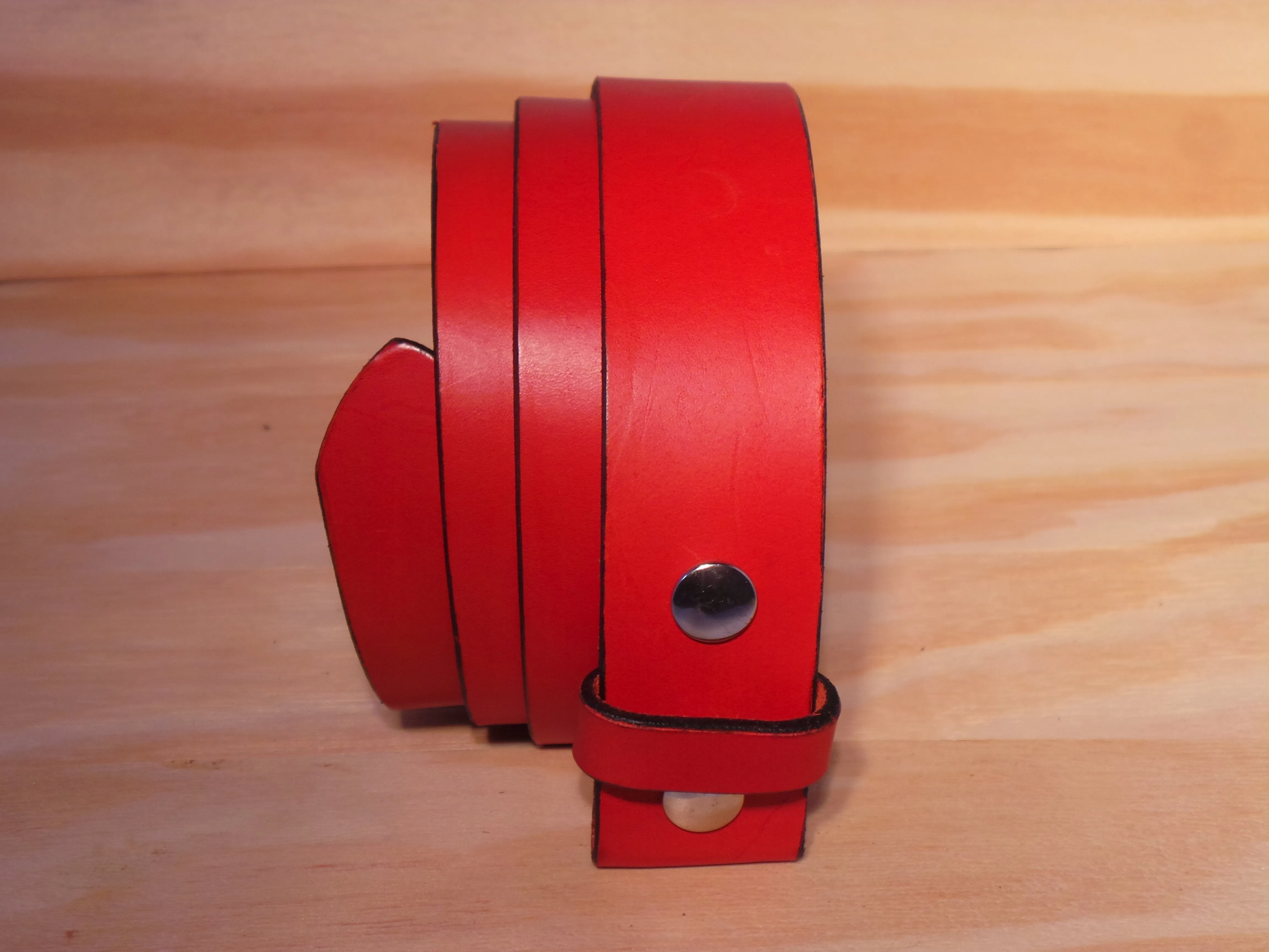 100% Real Red 1 3/4" Inch (45mm) Leather Belt Strap
