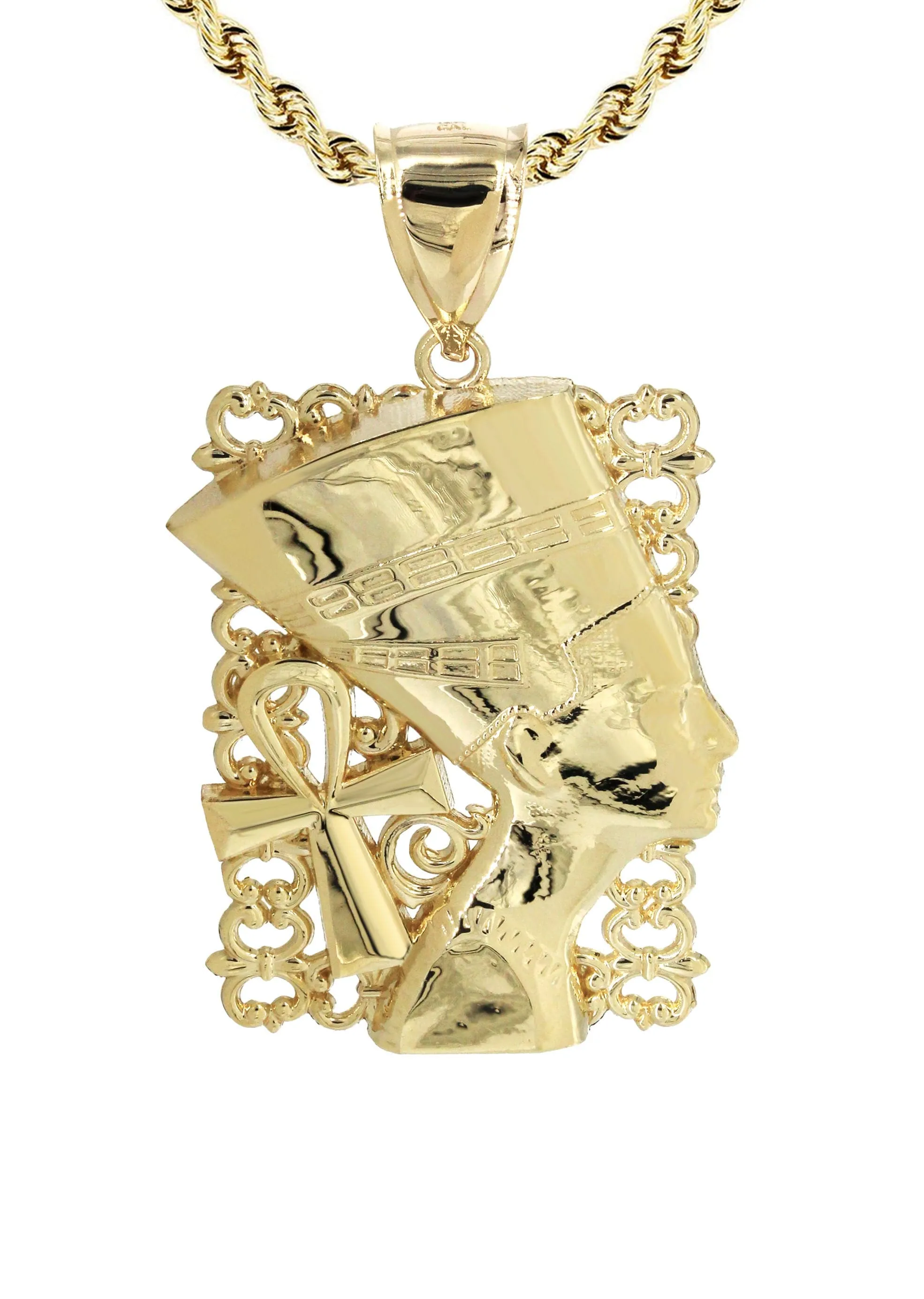 10K Yellow Gold Nefertiti Necklace | Appx. 16.9 Grams