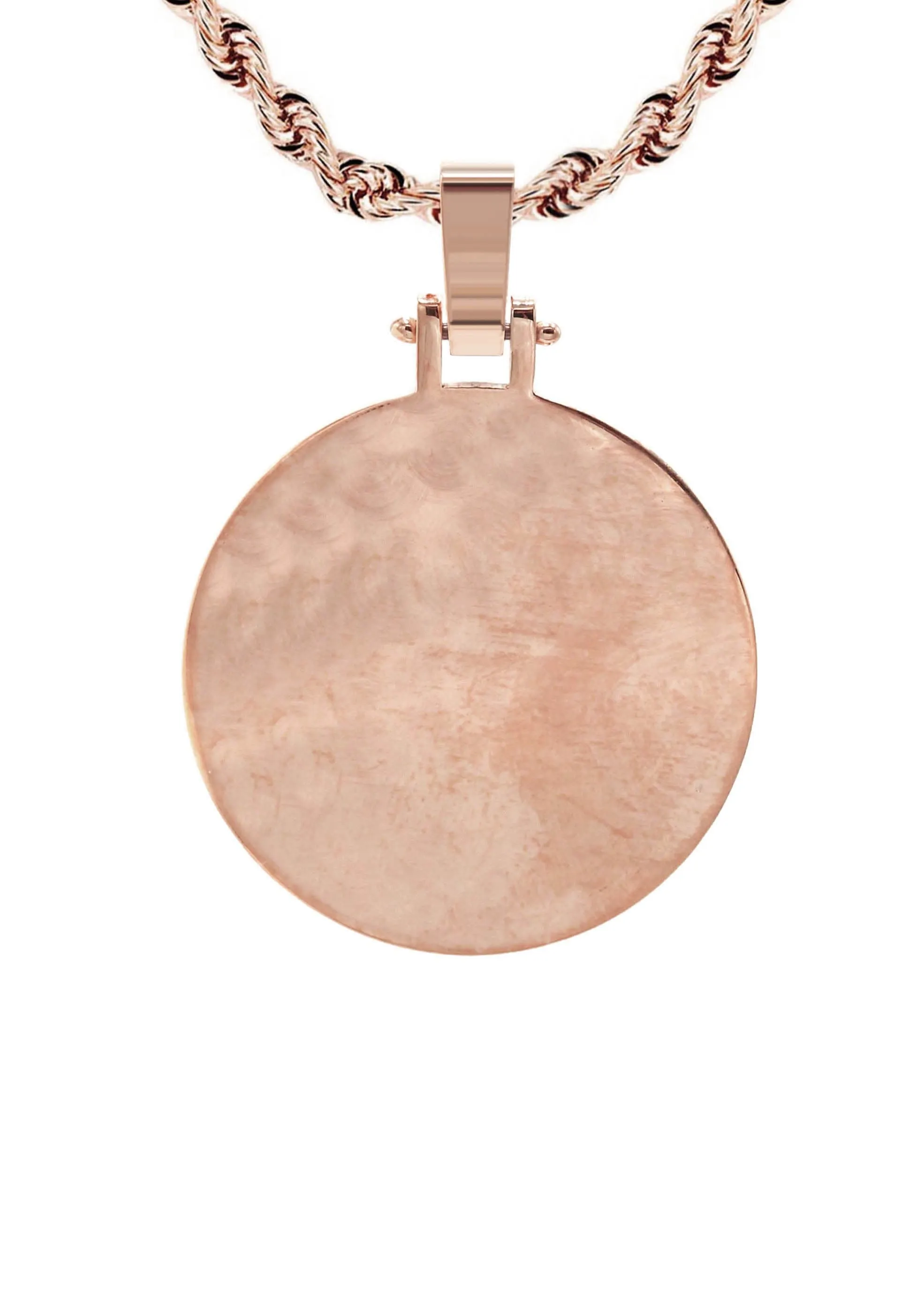 10K/14K Rose Gold Large Round Picture Pendant Necklace