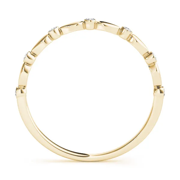 14K Bezel Set Ladies Wedding Band / Stackable Ring
