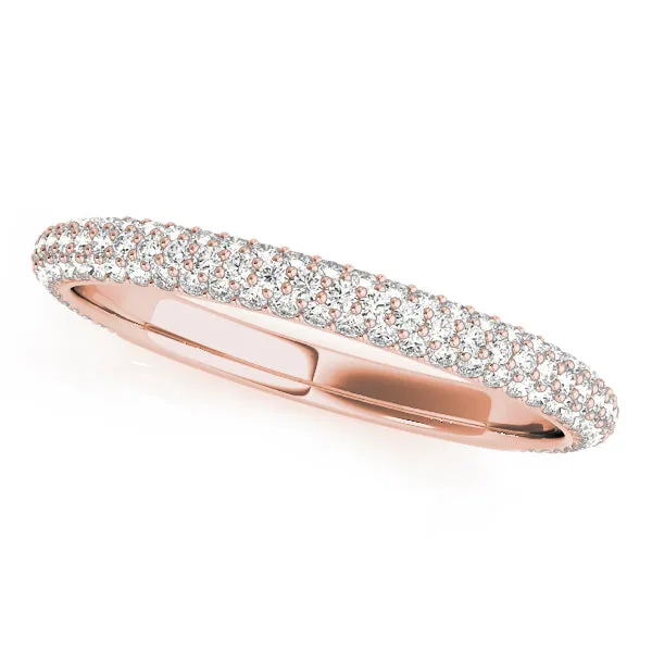 14K Pave Ladies Wedding Band / Stackable Ring
