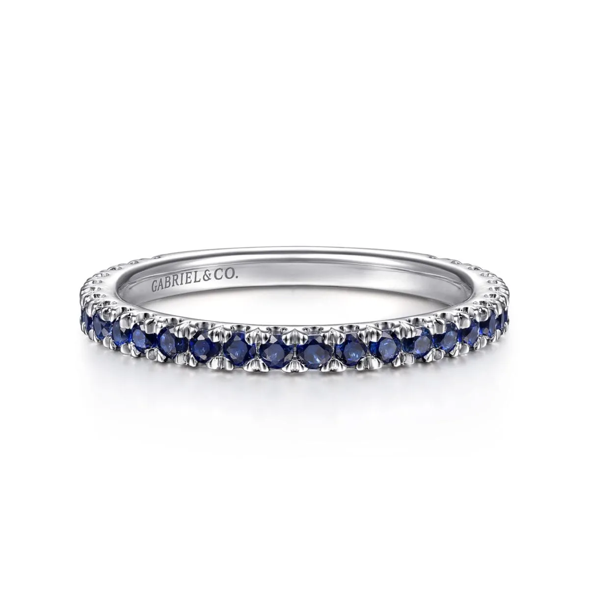 14K White Gold Sapphire Stackable Ring - LR50889W4JSA