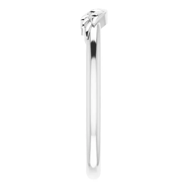14K White Gold Stackable Angel Wings Ring