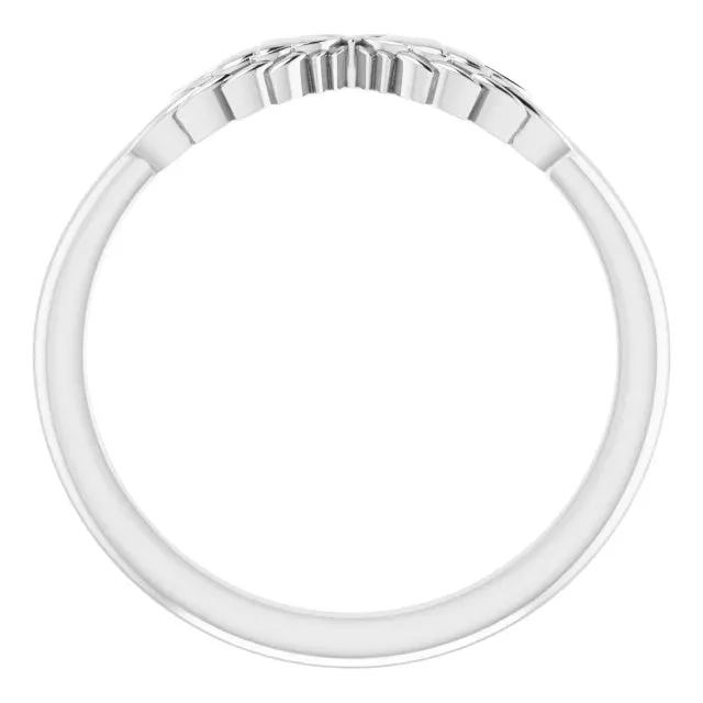 14K White Gold Stackable Angel Wings Ring