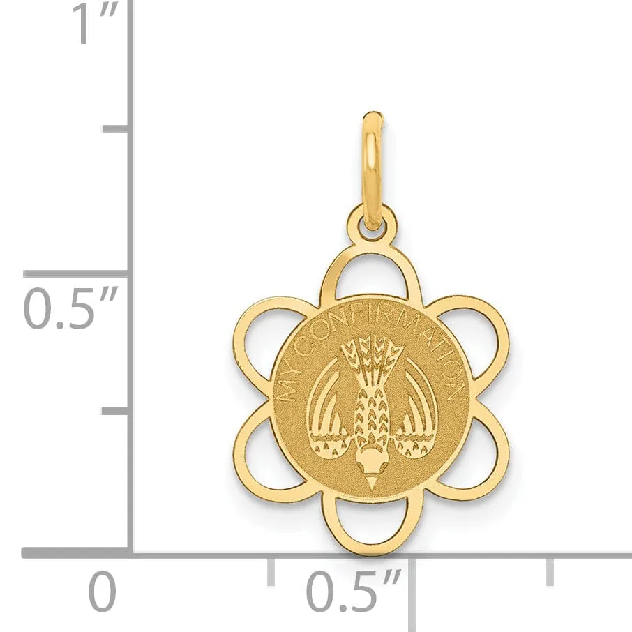 14k Yellow Gold My Confirmation Medal Pendant.
