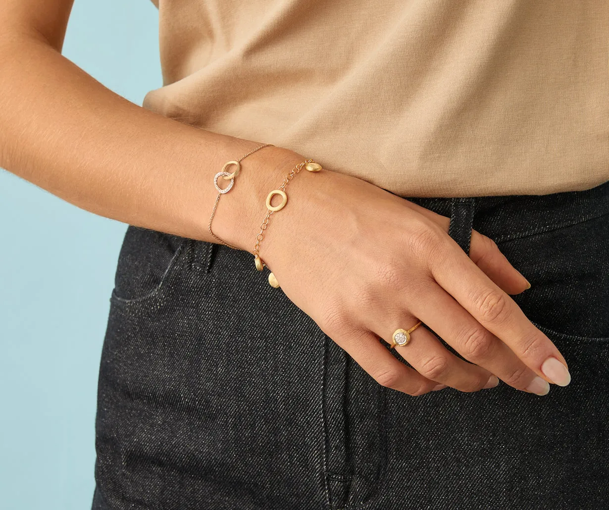 18K Yellow Gold Diamond Stackable Ring