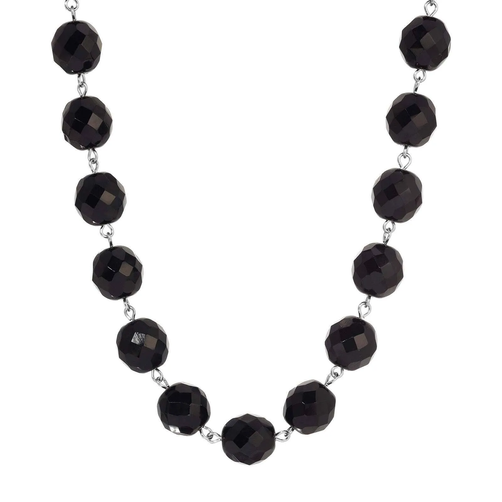 1928 Jewelry Luminous Fire Polished Crystal Glass Necklace 16"   3" Extension
