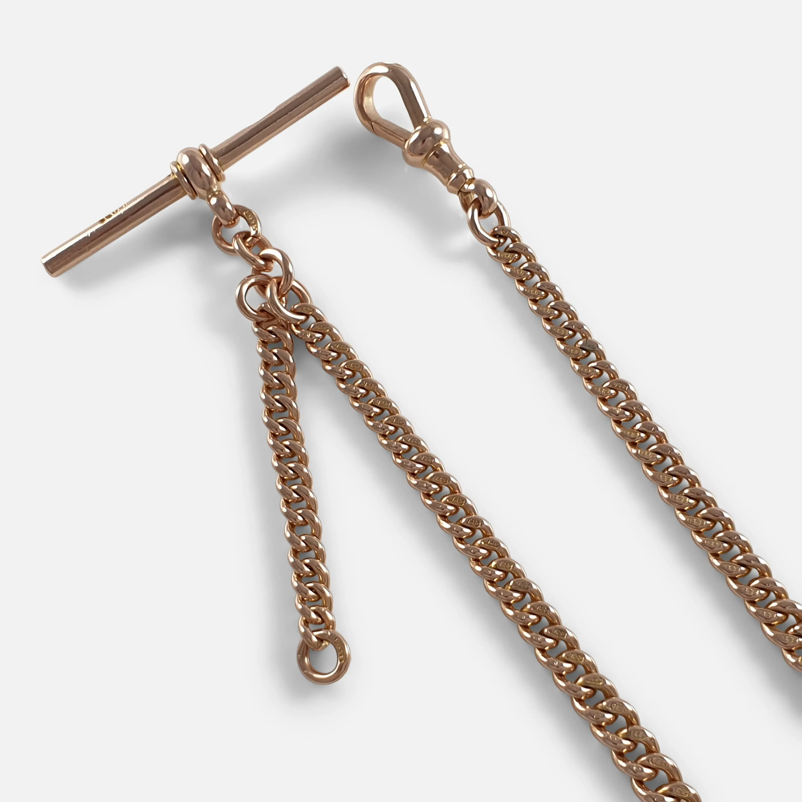 9ct Rose Gold Albert Watch Chain - 30.4 grams