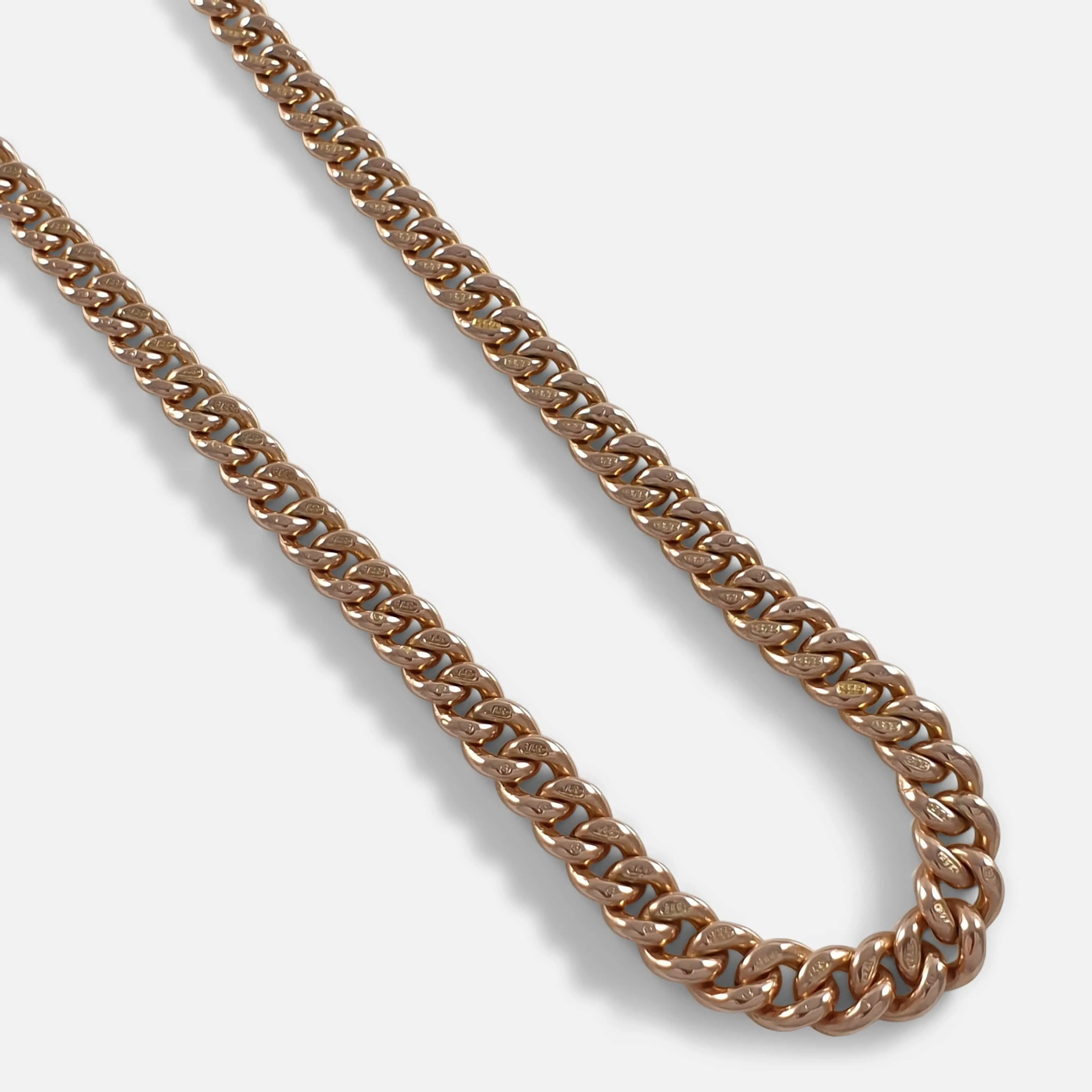 9ct Rose Gold Albert Watch Chain - 30.4 grams
