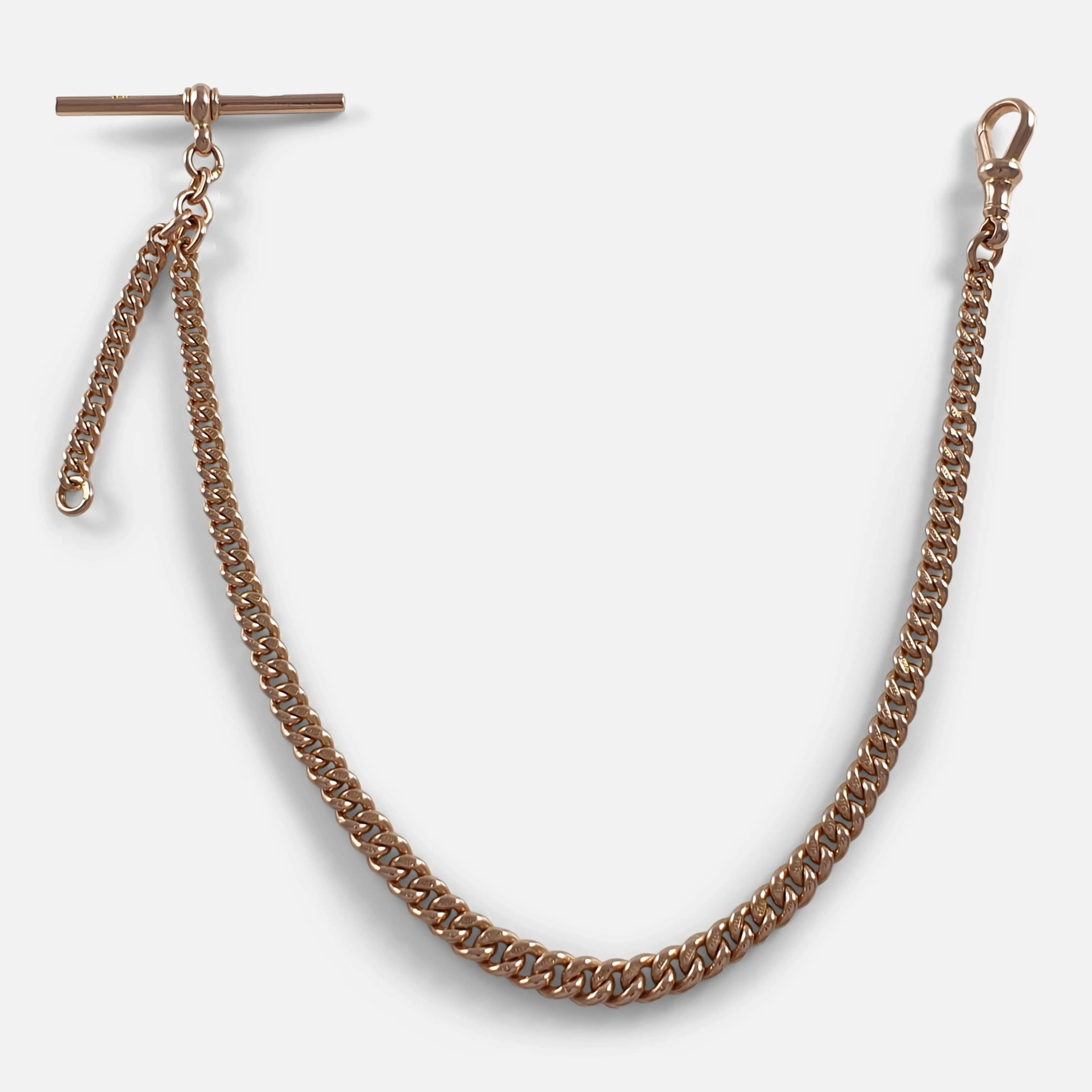 9ct Rose Gold Albert Watch Chain - 30.4 grams