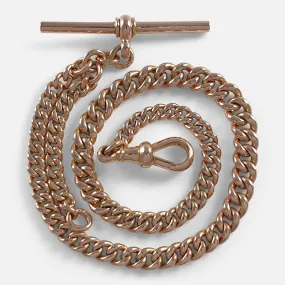 9ct Rose Gold Albert Watch Chain - 30.4 grams