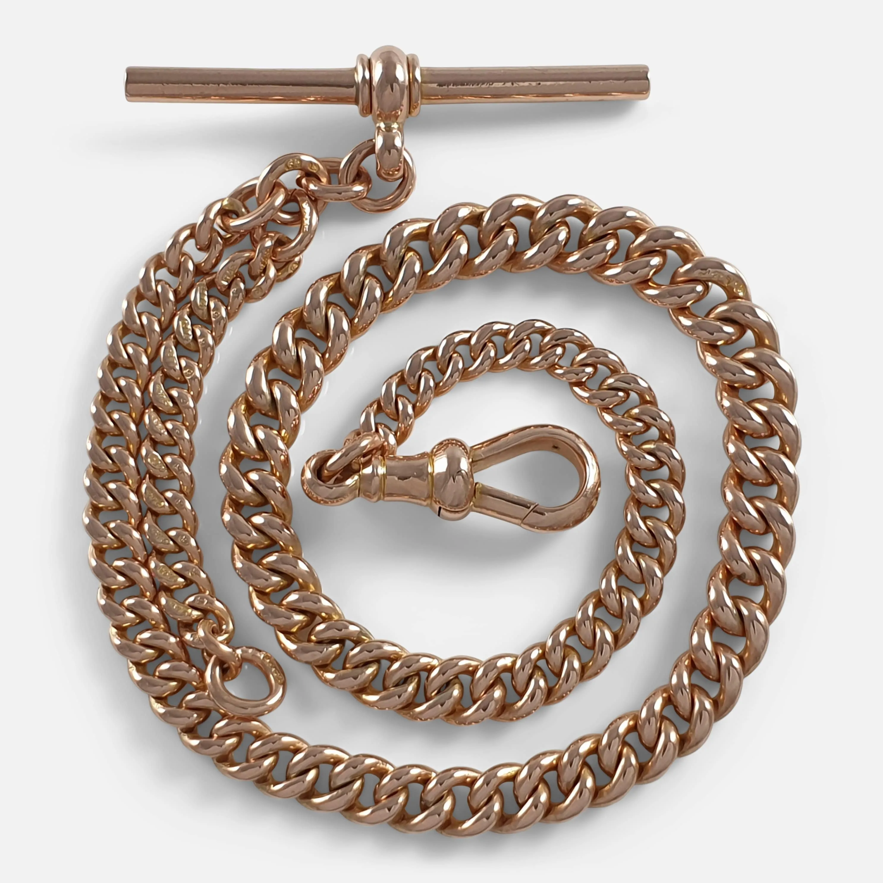 9ct Rose Gold Albert Watch Chain - 30.4 grams