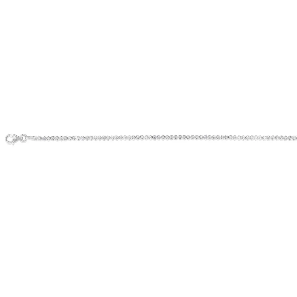 9ct White Gold Cubic Zirconia 19cm Fancy Bracelet