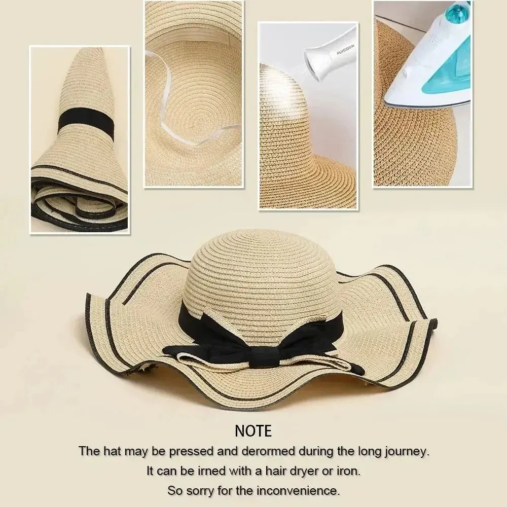 Aliza StrawHat - Frauen Casual BowtieTravel Strand Hut
