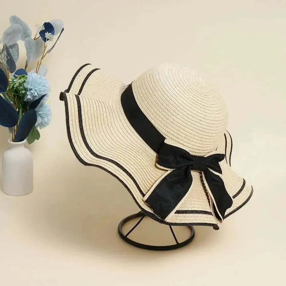 Aliza StrawHat - Frauen Casual BowtieTravel Strand Hut
