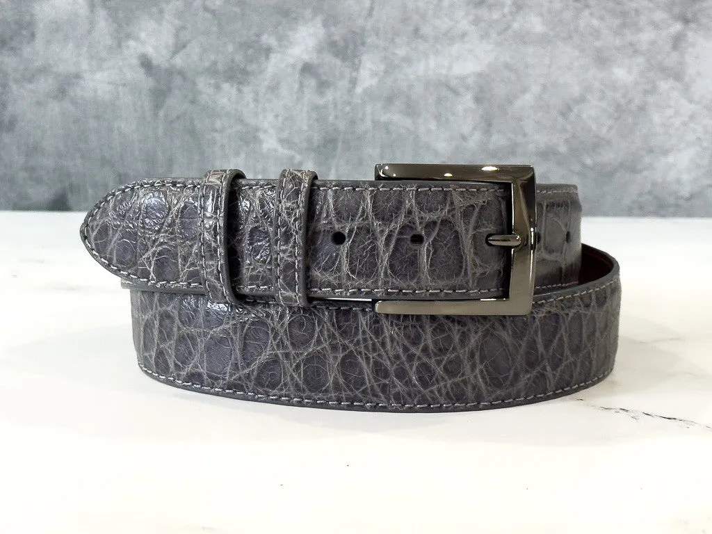 American Matte Alligator Belt: Grey