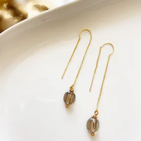 Architect- Smoky Quartz Threader Earrings