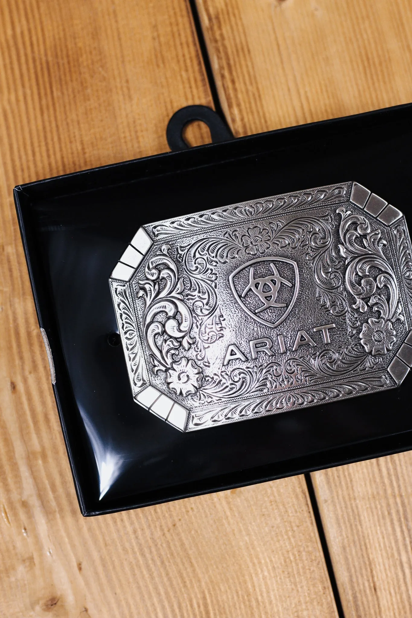 Ariat Rectangle Floral Belt Buckle