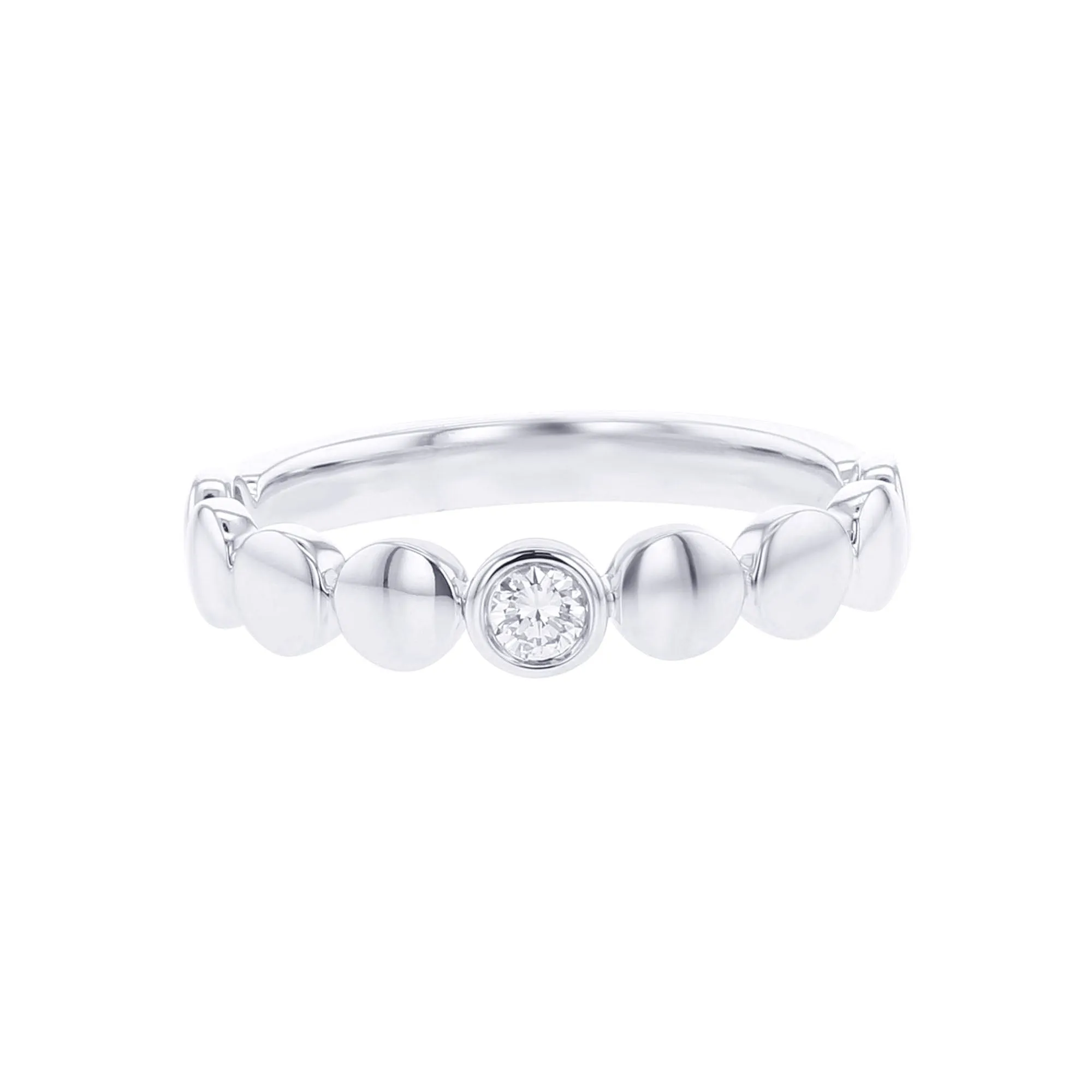 Beaded Bezel Diamond Ring