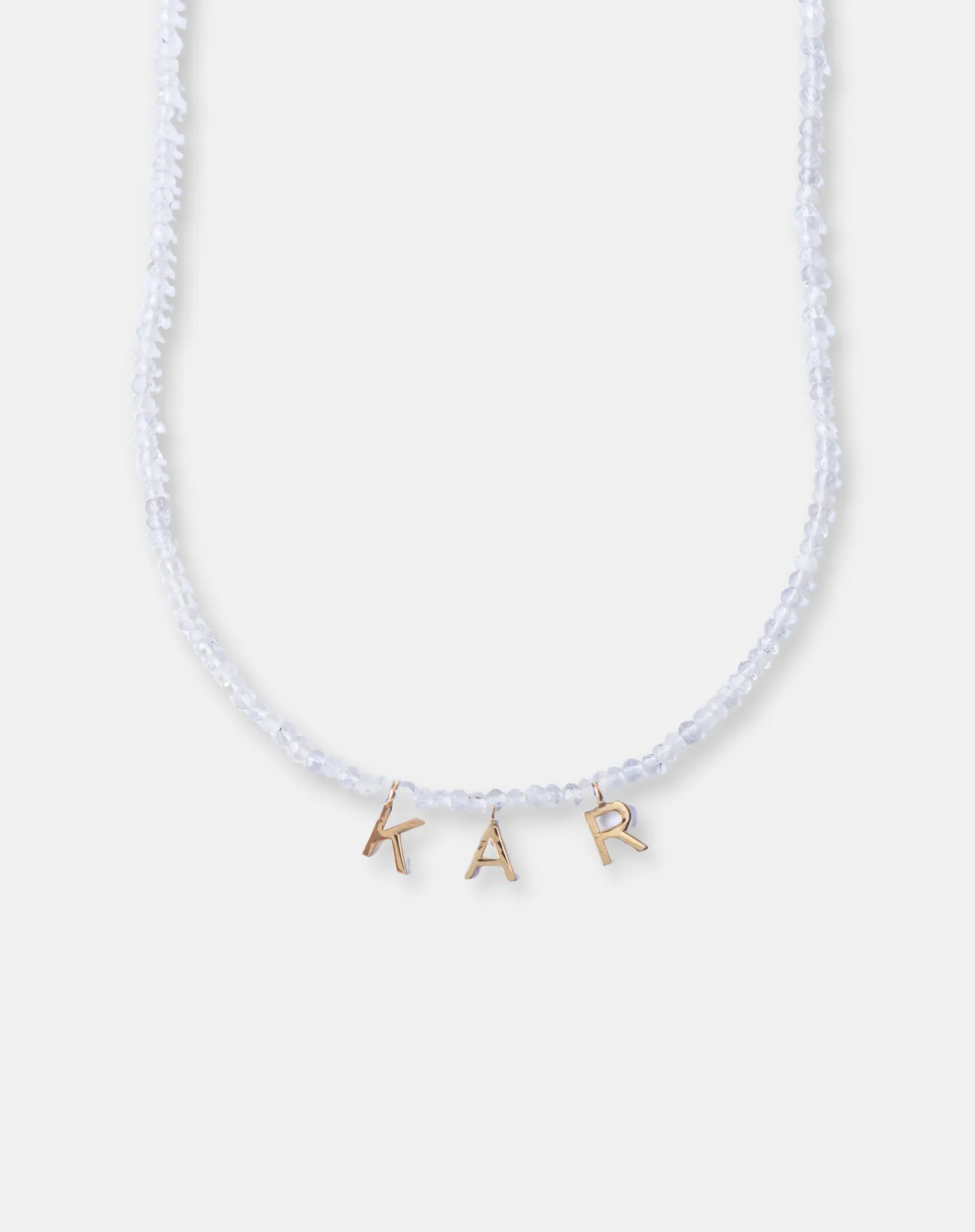 Beaded White Topaz Necklace, Aries