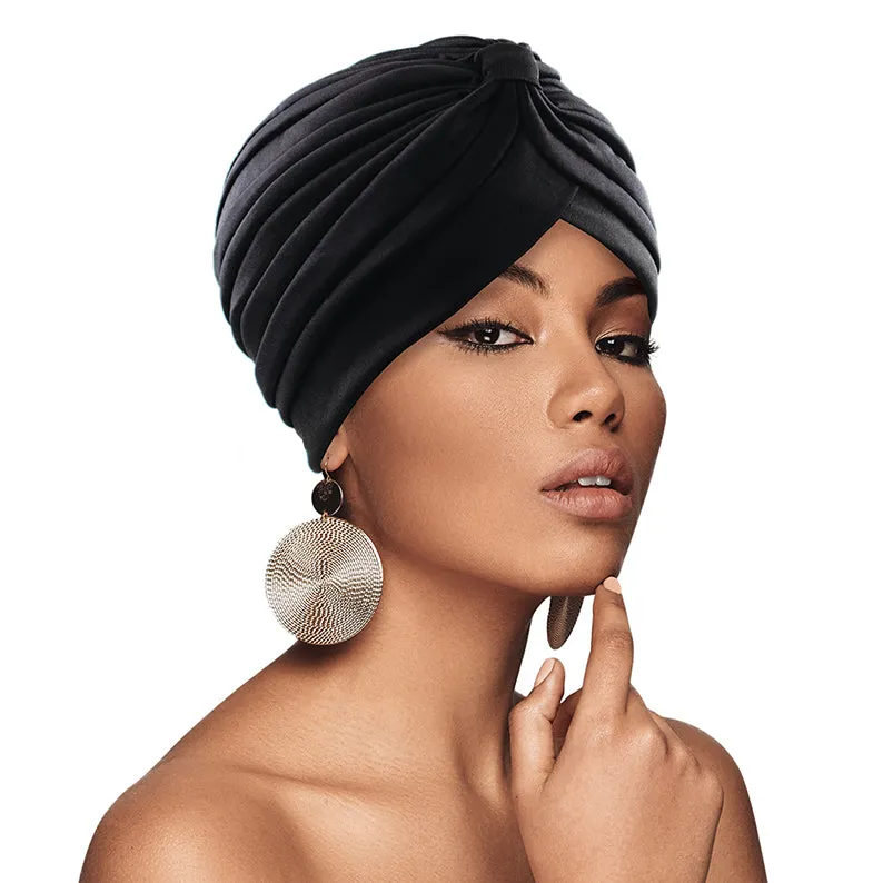 BEAUTY TOWN Big Satin Bonnet Turban [ASSORTED COLOR] #02664