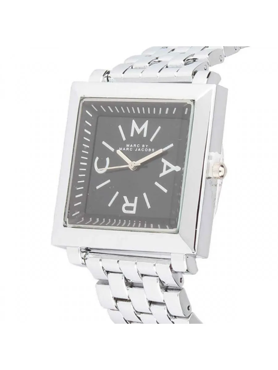 Black Square Dial - Silver Chain - 027