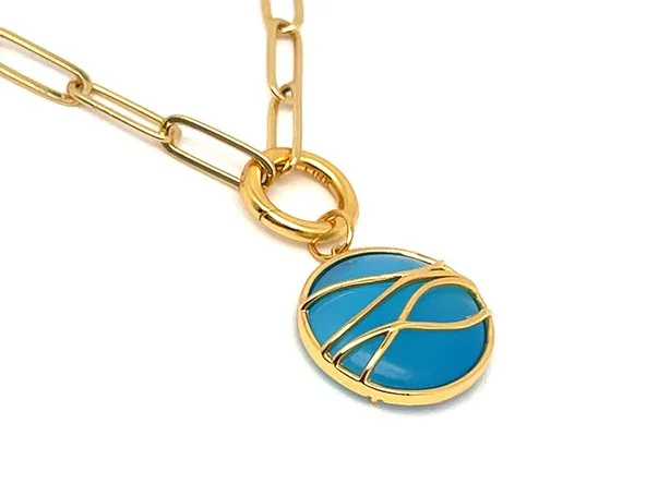 Blue Ocean Wave Pendant