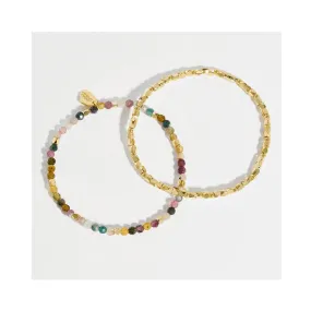 Bracelet Duo -Coco Bead & Tourmaline