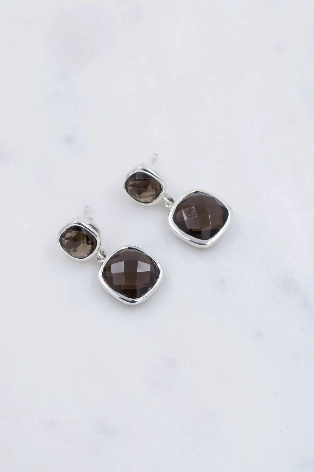 Brigid, Smokey Quart Drop Earrings