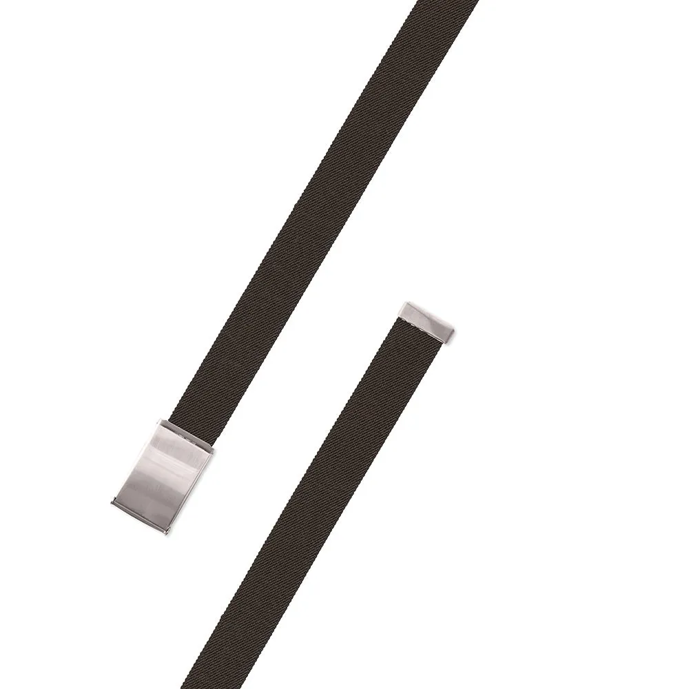 Brown Belgian Stretch Military Buckle Belt