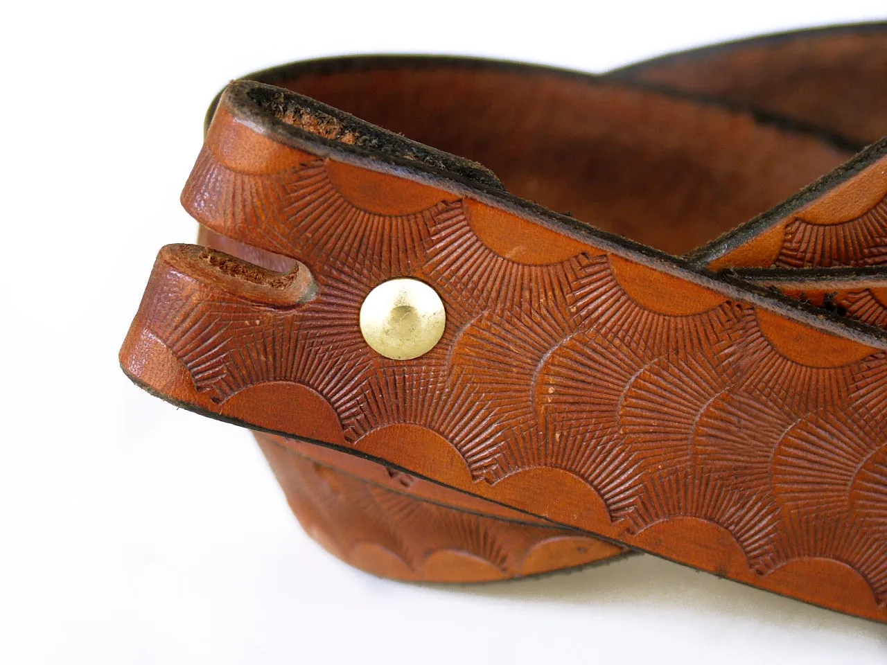 Brown Patterned Leather Belts