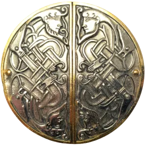 Celtic Twin Facing Gold Belt Buckle