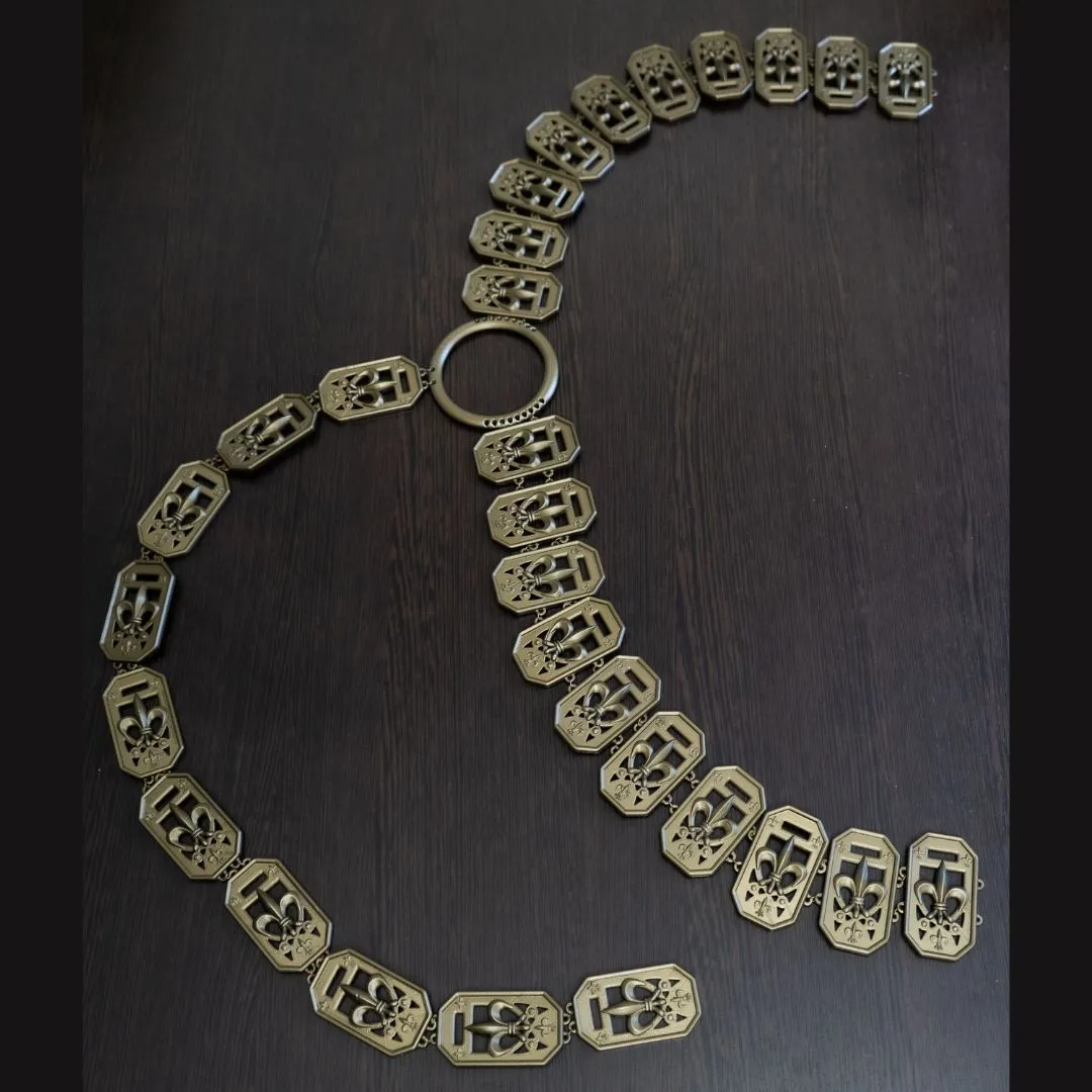 Customizable Medieval-Style Belt – 3D-Printed, Bronze Finish, Adjustable Size