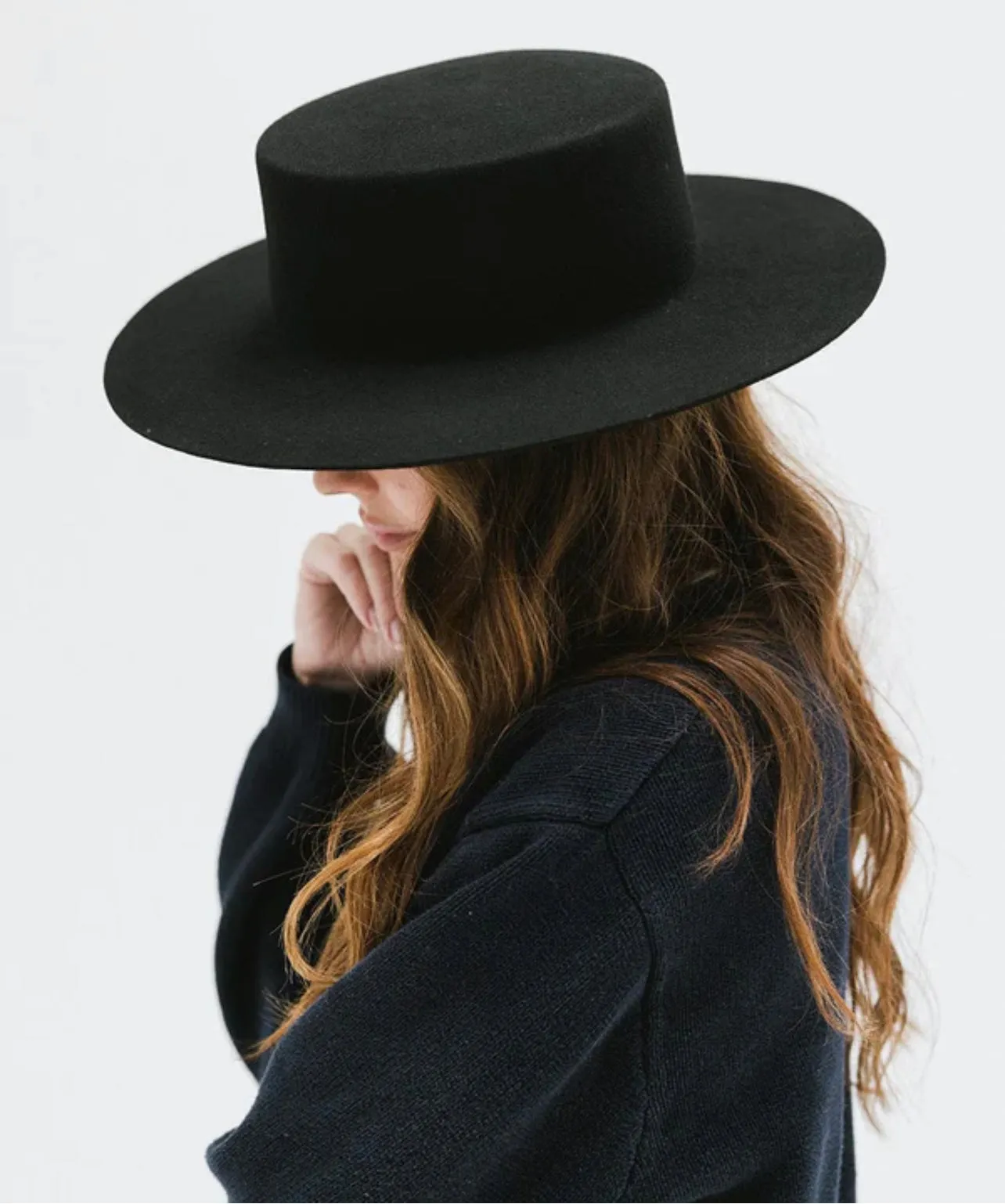 Dahlia Boater Hat Black