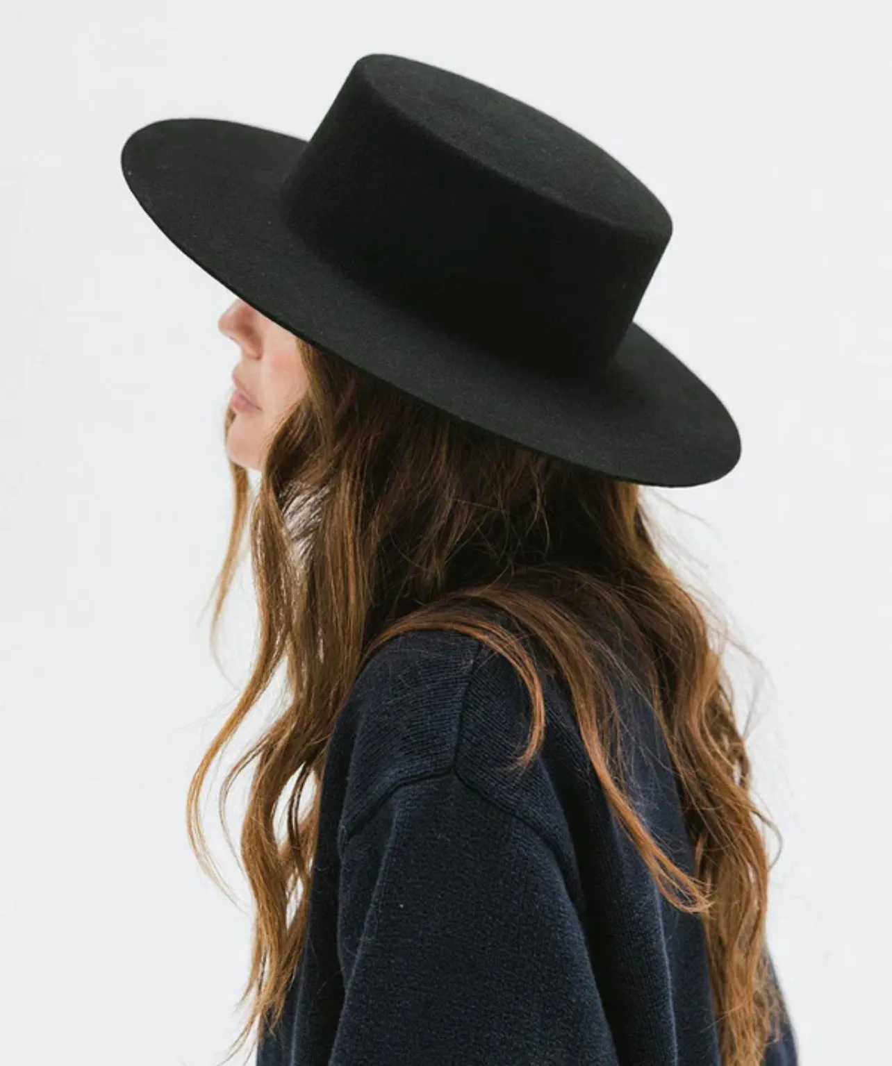 Dahlia Boater Hat Black