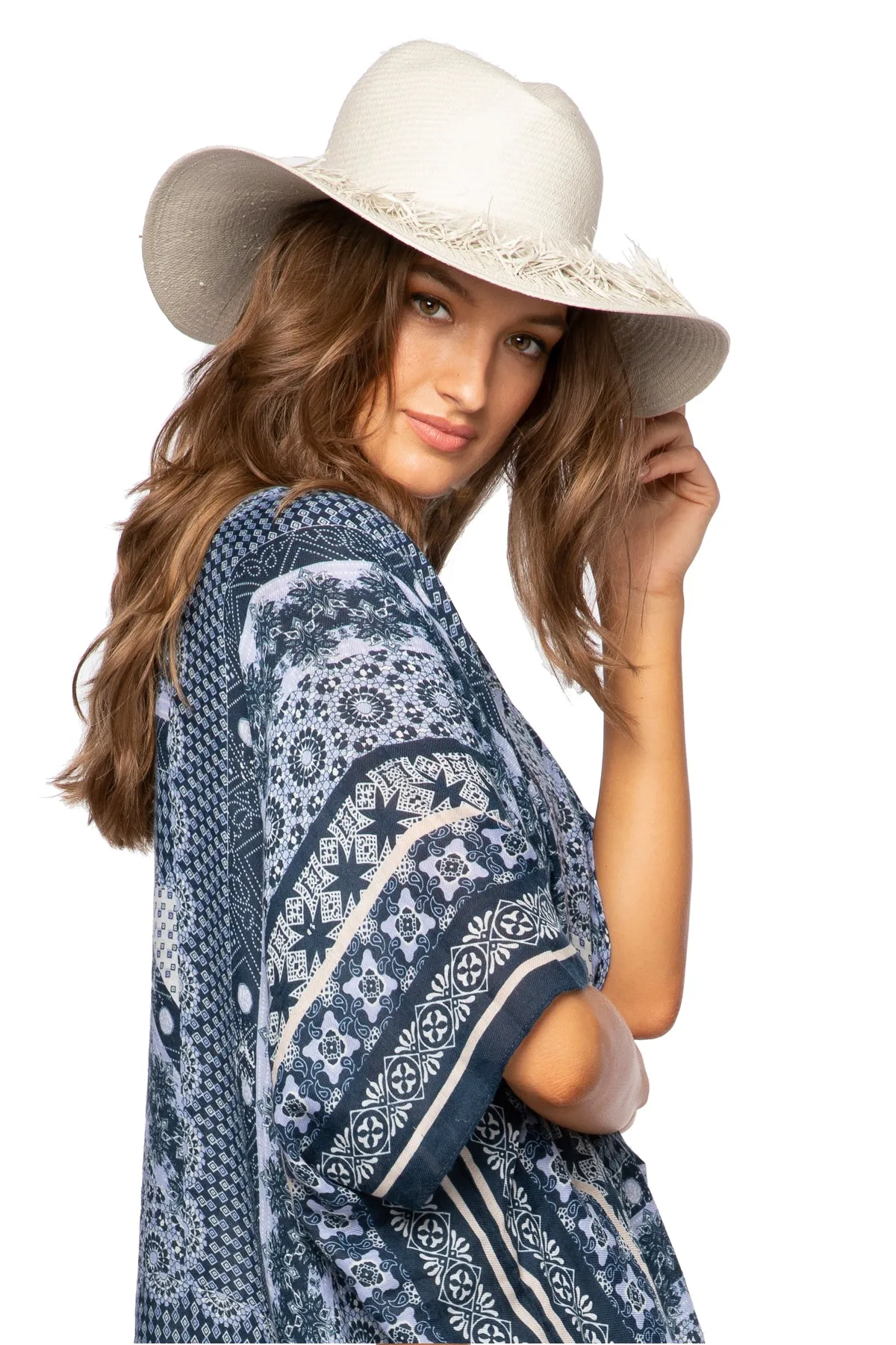 Darcie Fringe Edge Hat |  Dove