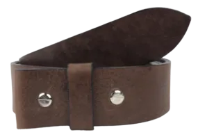 Dark Brown 1.25 Inch (32mm) Buckleless Leather Belt Strap Chicago Screws