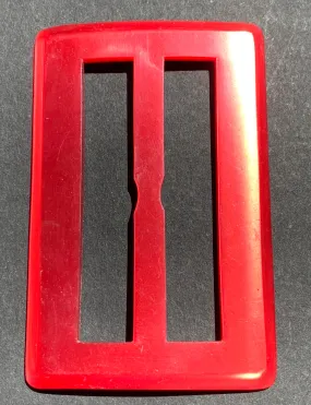 Deep Red Glowing 1940s Lucite 8.3cm Belt Buckle