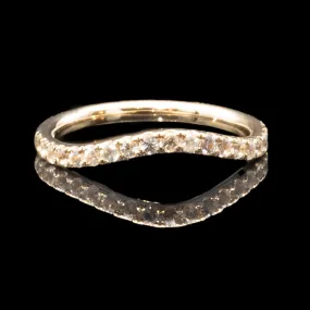 Diamond Chevron Wedding Band Curved