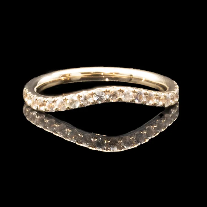 Diamond Chevron Wedding Band Curved