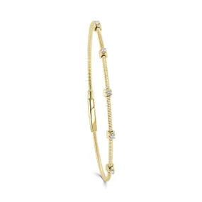 Diamond Flexible Station Bangle Bracelet