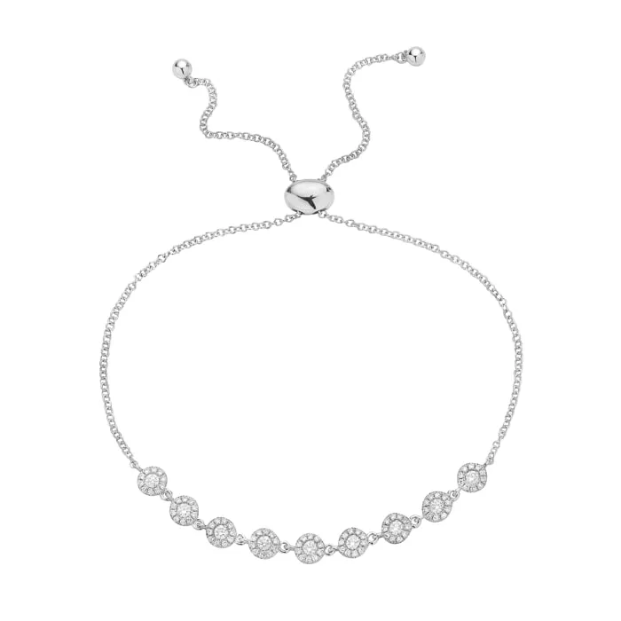 Diamond Halo Bolo Bracelet