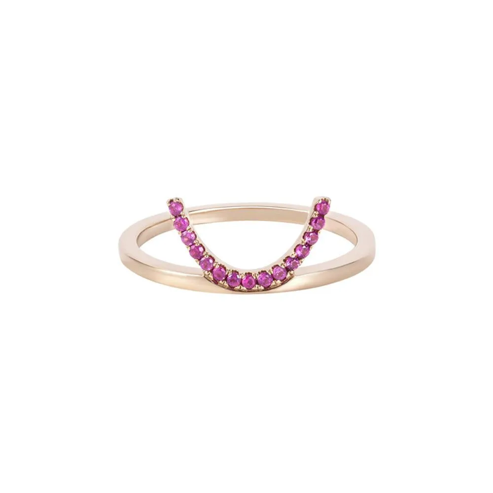 ELEMENTS Pink Crescent Ring