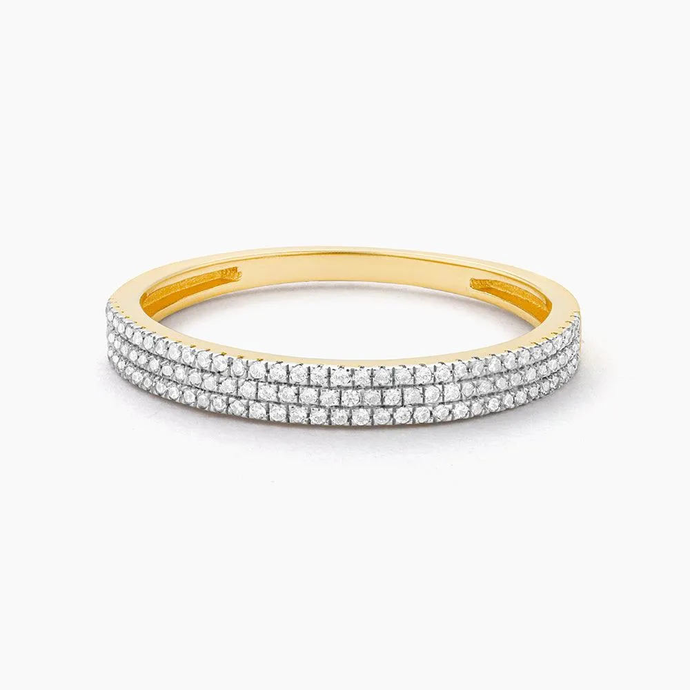 Ella Stein Triple Row Stackable Ring in Gold - Size 8