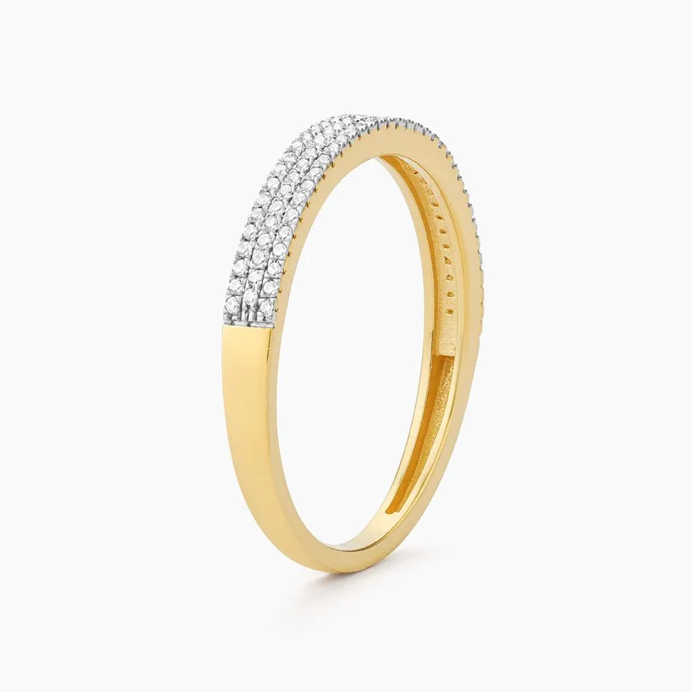 Ella Stein Triple Row Stackable Ring in Gold - Size 8