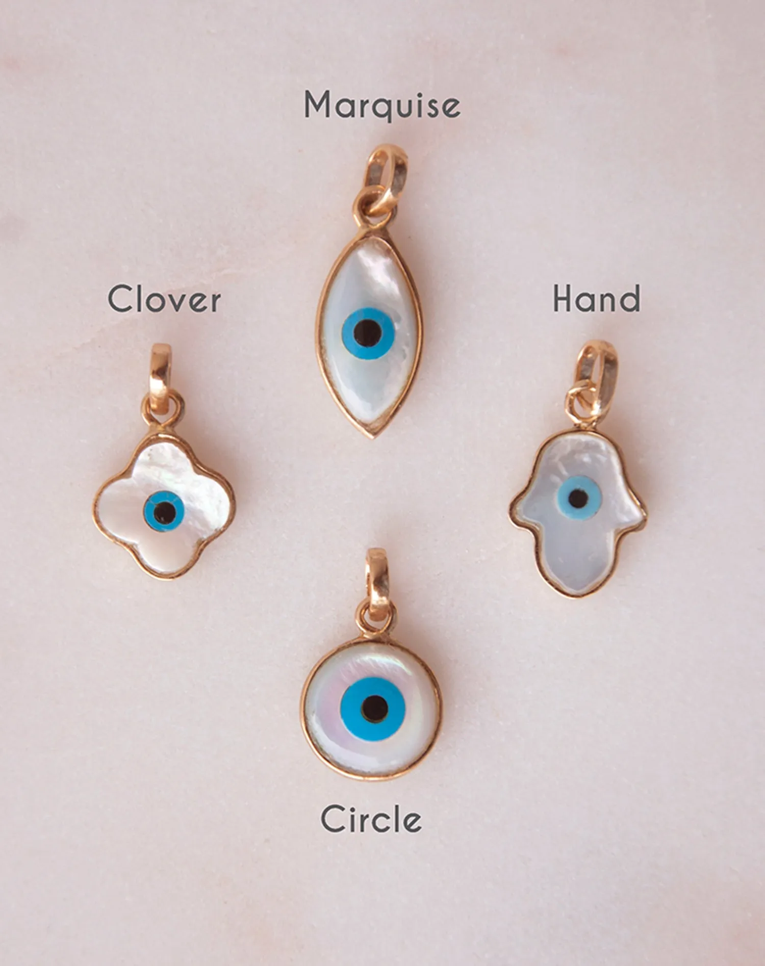 Evil Eye Charm Pendant - Round