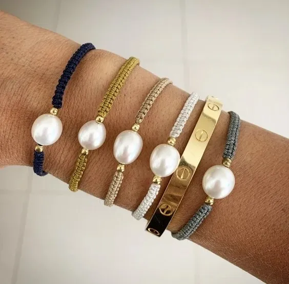 Fairley Pearl Rope Bracelet Sand