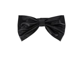 Faux Leather Bow Belt Black