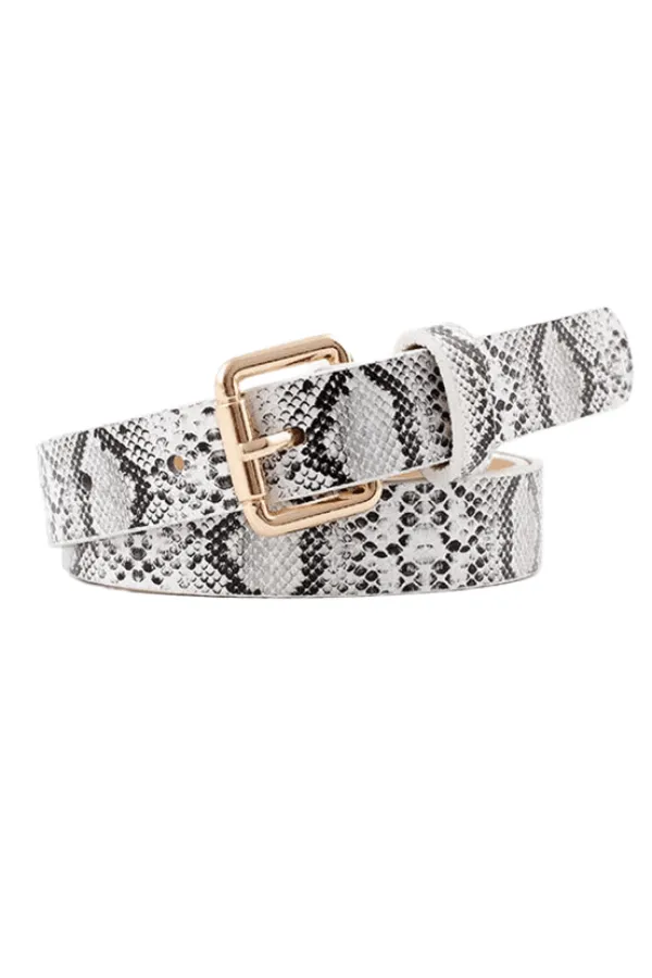 Faux Snake Print Belt